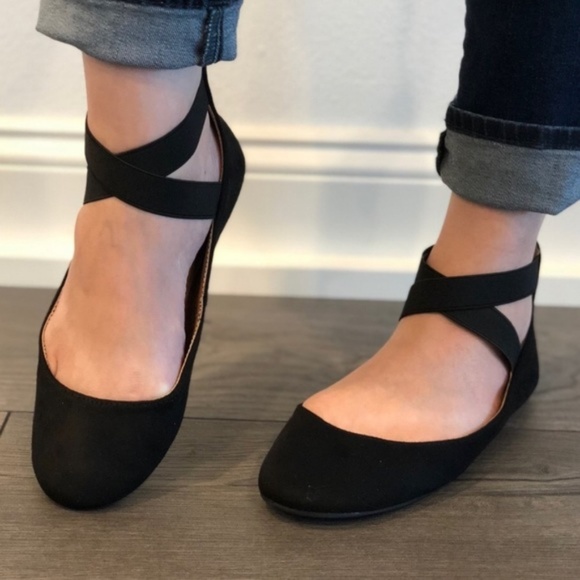 5⭐️Black elastic ankle strap ballet flat- Shoe - Picture 5 of 6